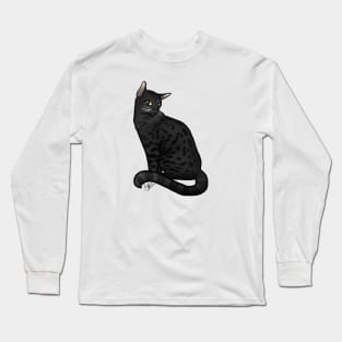 Cat - Bengal Cat - Charcoal Long Sleeve T-Shirt